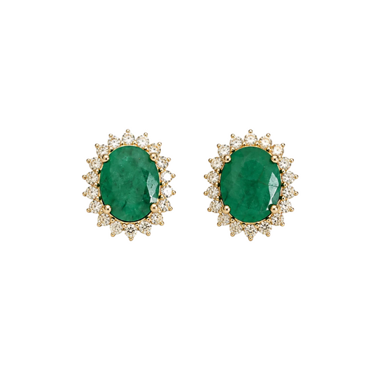 Aretes Esmeralda Diamantes