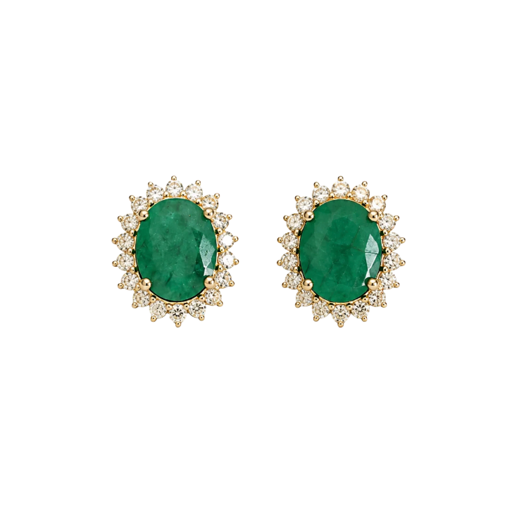 Aretes Esmeralda Diamantes