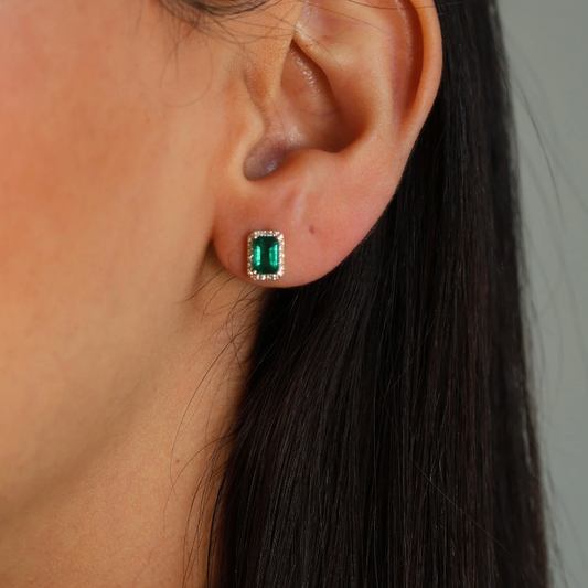 Aretes Esmeralda Diamantes