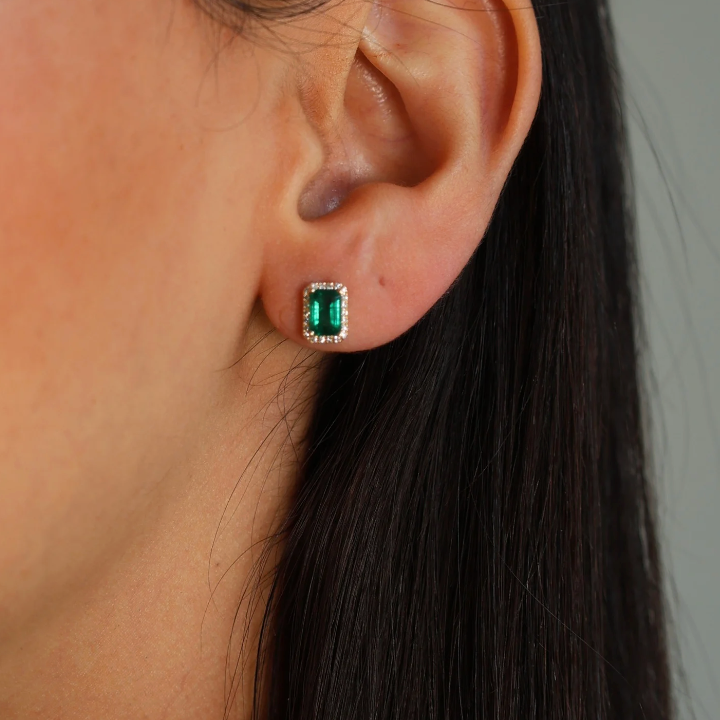 Aretes Esmeralda Diamantes