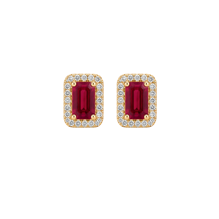 Aretes Rubí Diamantes