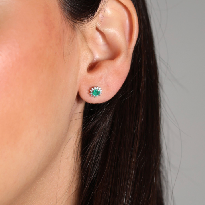 Aretes Esmeralda Diamantes