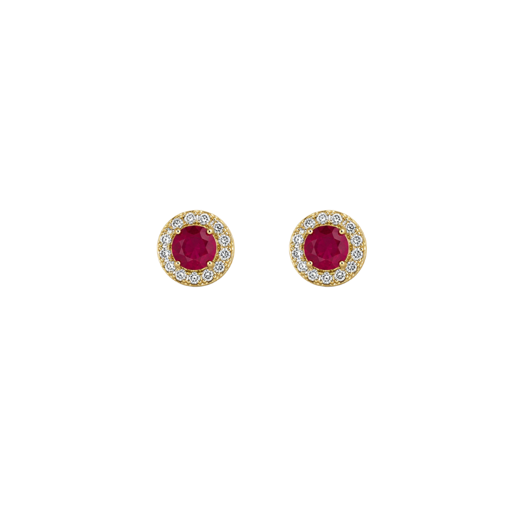 Aretes Rubí Diamantes