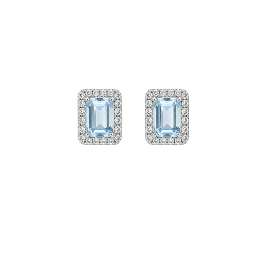 Aretes Topacio Azul Diamantes
