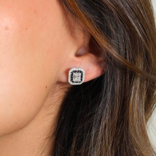 Emerald and Diamond Toi et Moi Earrings
