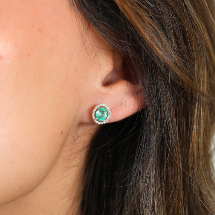 Aretes Esmeralda Diamantes