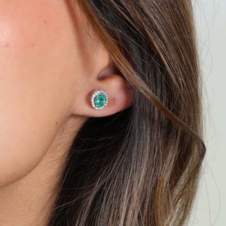 Aretes Esmeralda Diamantes