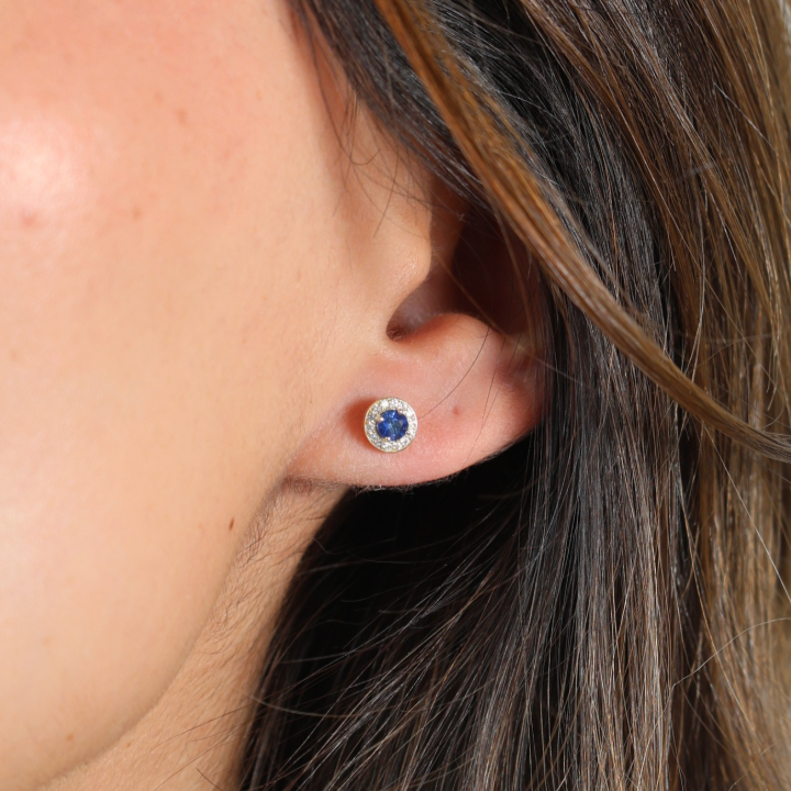 Aretes Zafiro Diamantes