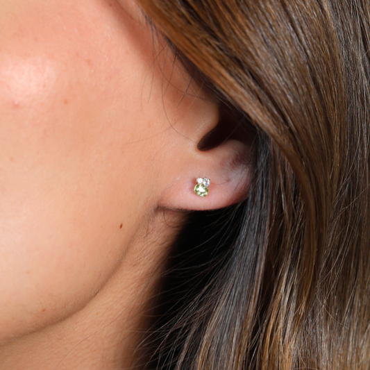Emerald and Diamond Toi et Moi Earrings