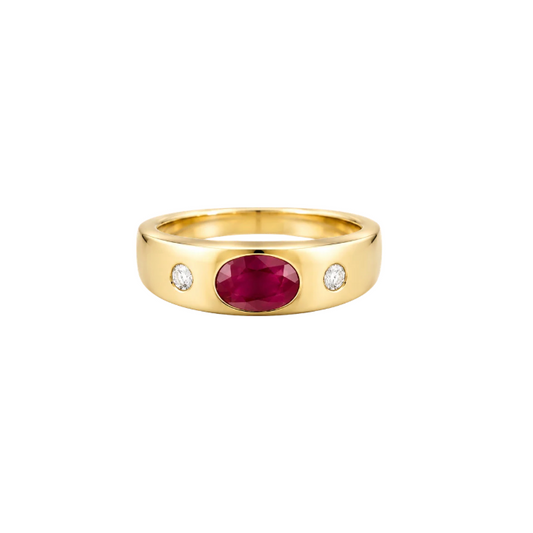 Anillo Rubí Diamantes