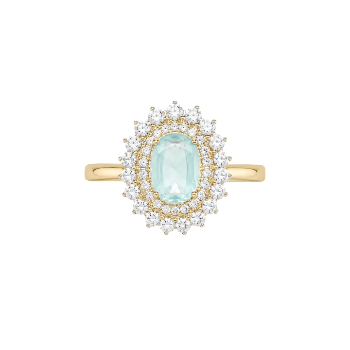 Anillo de Paraiba doble halo