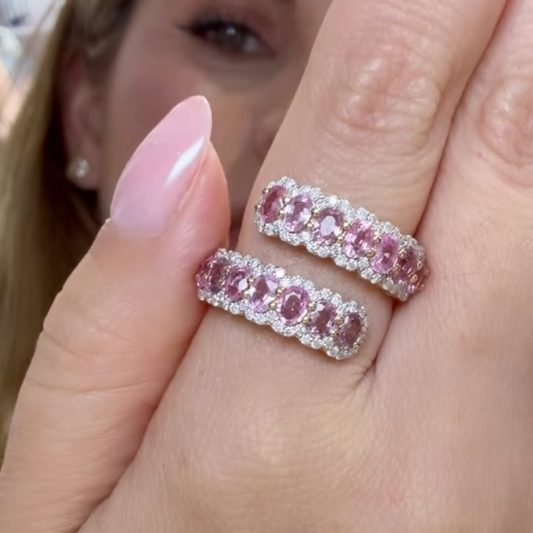 Anillo doble Zafiro rosa