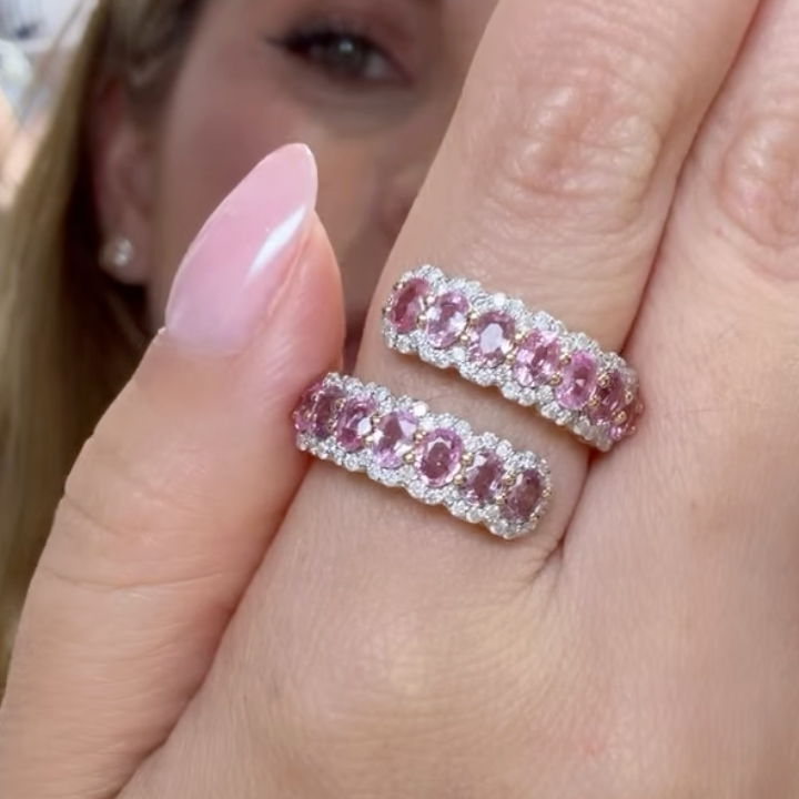 Anillo doble Zafiro rosa
