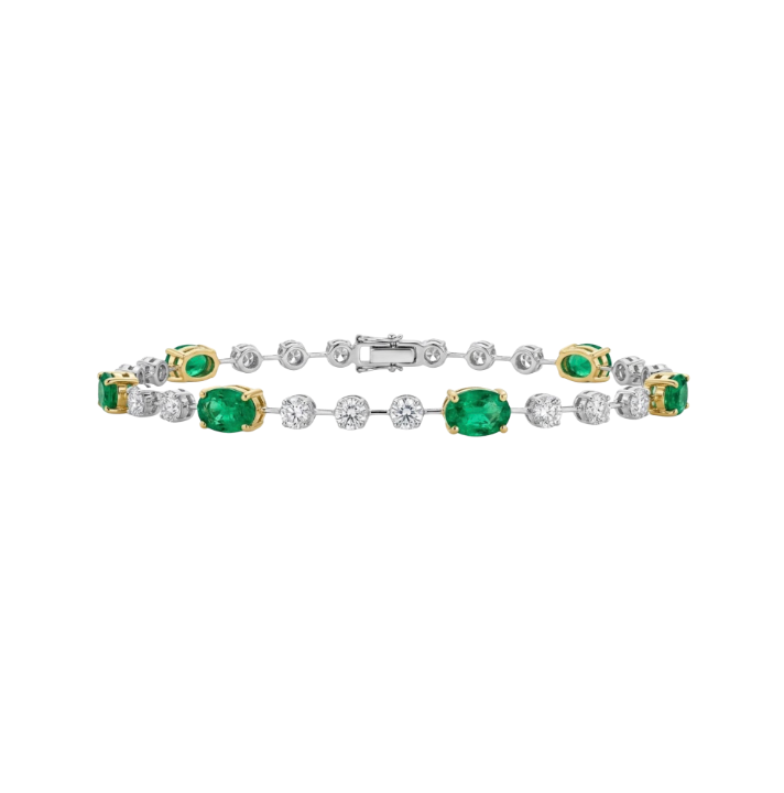 Pulsera de diamantes con esmeralda