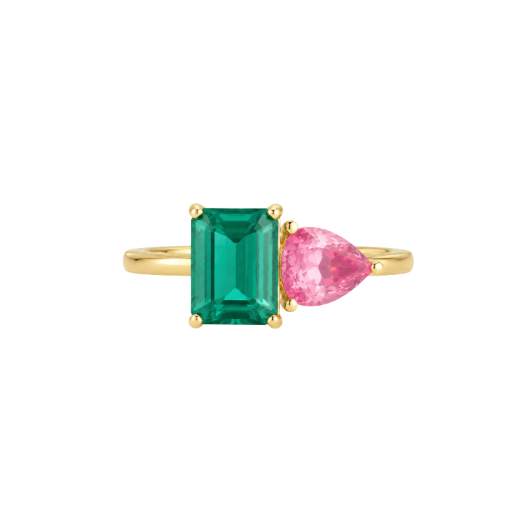 Anillo Esmeralda y Turmalina