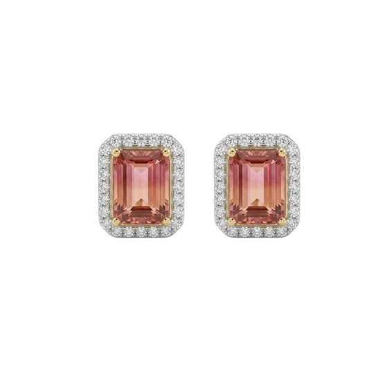 Aretes de turmalina y diamante