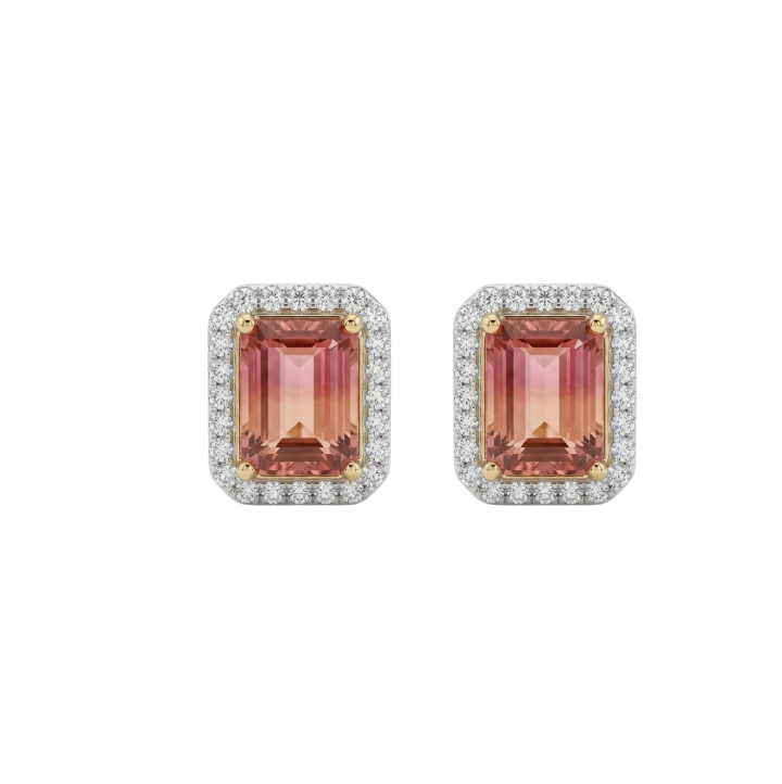 Aretes de turmalina y diamante