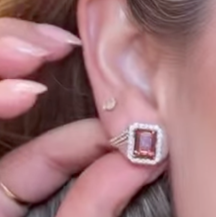 Aretes de turmalina y diamante