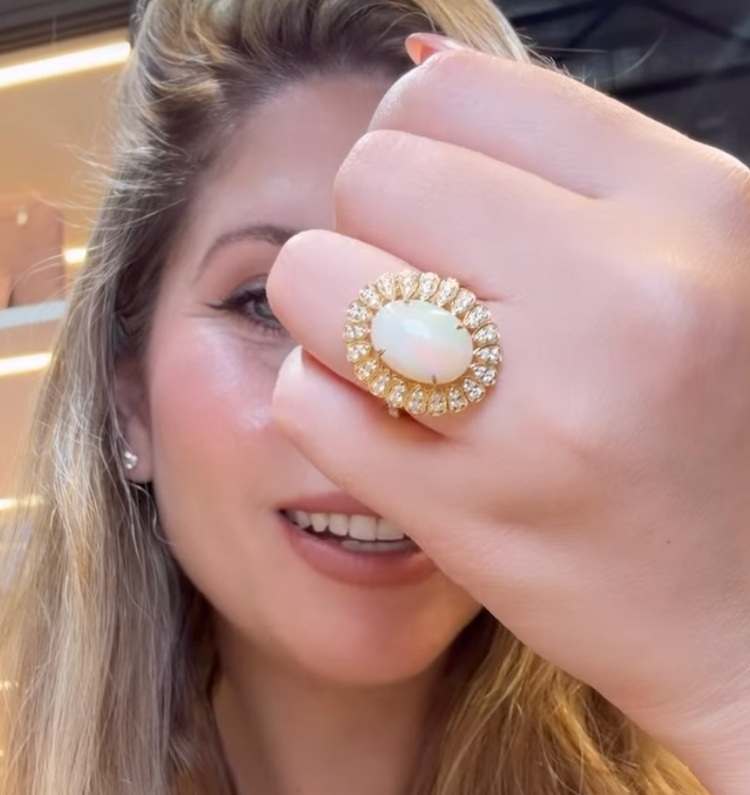 Anillo Opalo Diamantes