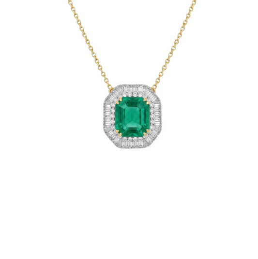Collar de esmeralda y Diamantes