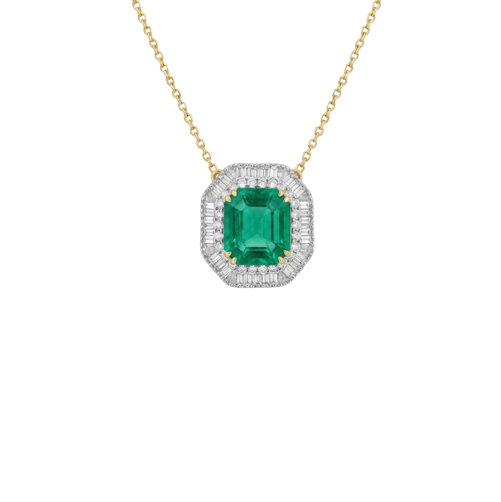 Collar de esmeralda y Diamantes
