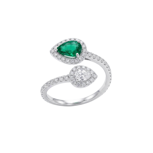 Anillo esmeralda y Diamantes