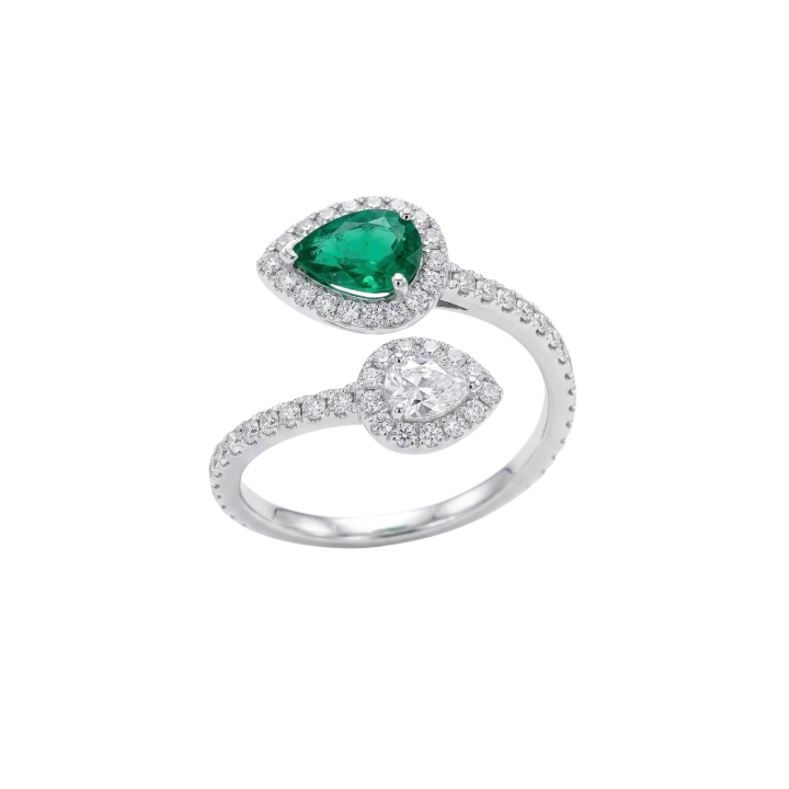 Anillo esmeralda y Diamantes