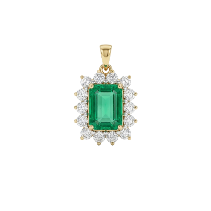 dIJE DE ESMERALDA CON DIAMANTES
