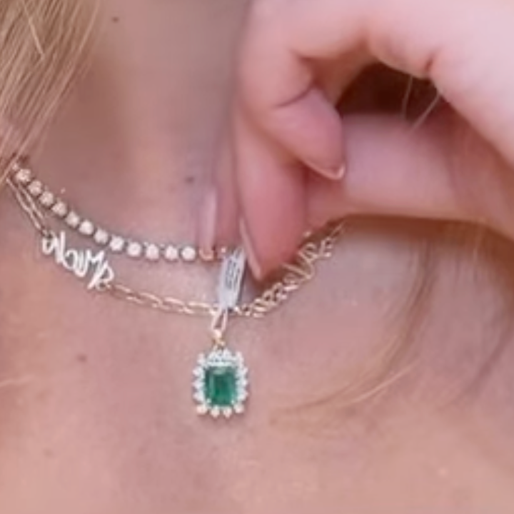 dIJE DE ESMERALDA CON DIAMANTES