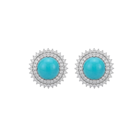 Aretes de turquesa con diamantes