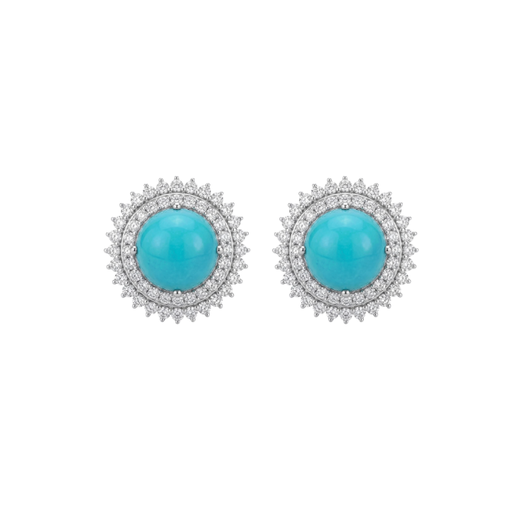 Aretes de turquesa con diamantes