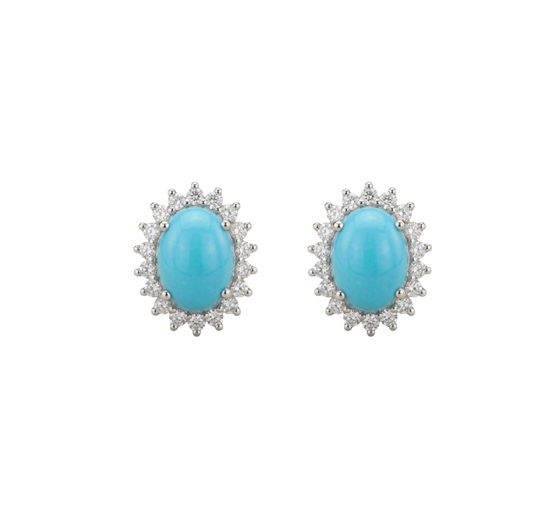 Aretes de turquesa con diamantes