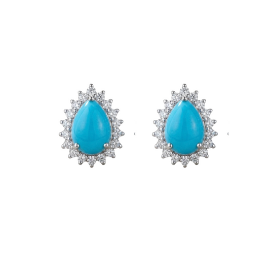 Aretes de Turquesa con Diamantes