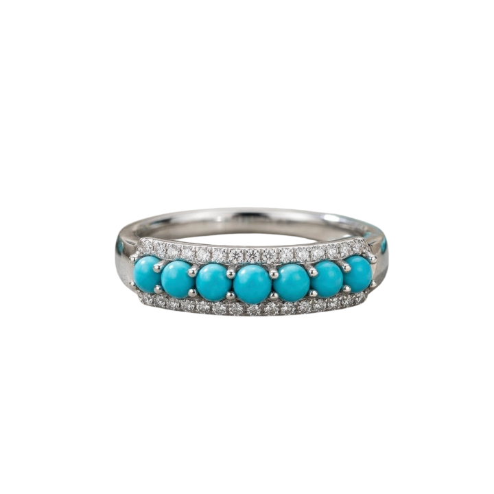 Anillo de Turquesa con Diamantes