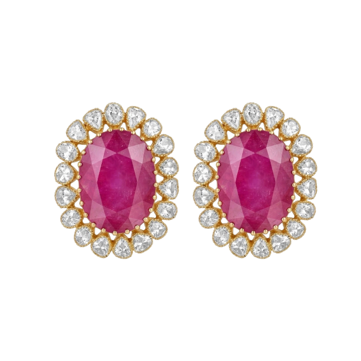 Aretes de Ruby con Diamantes