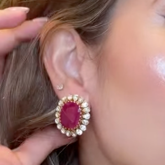 Aretes de Ruby con Diamantes