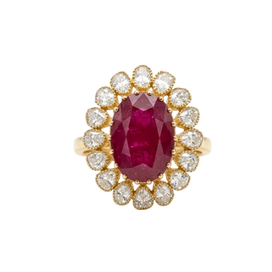 Anillo de Rubí y Diamantes