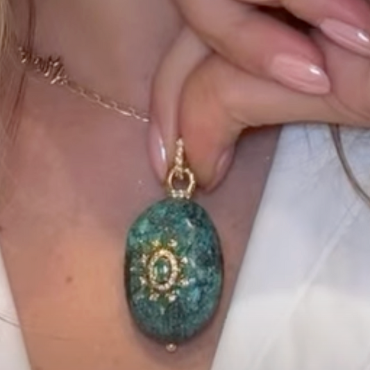 Dije de turquesa, Esmeralda y Diamantes