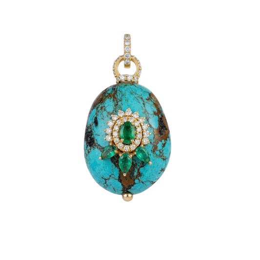 Dije de turquesa, Esmeralda y Diamantes