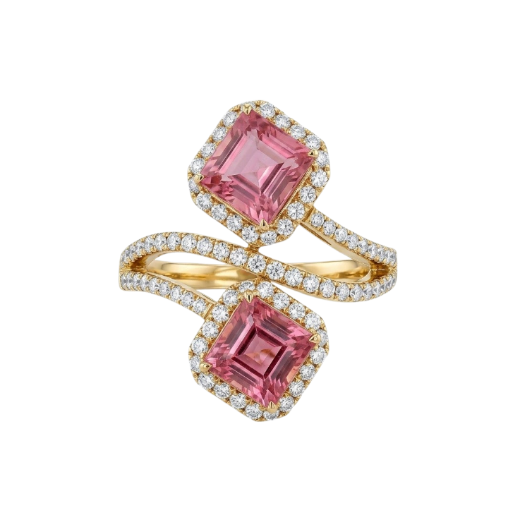 Anillo de turmalina y diamantes