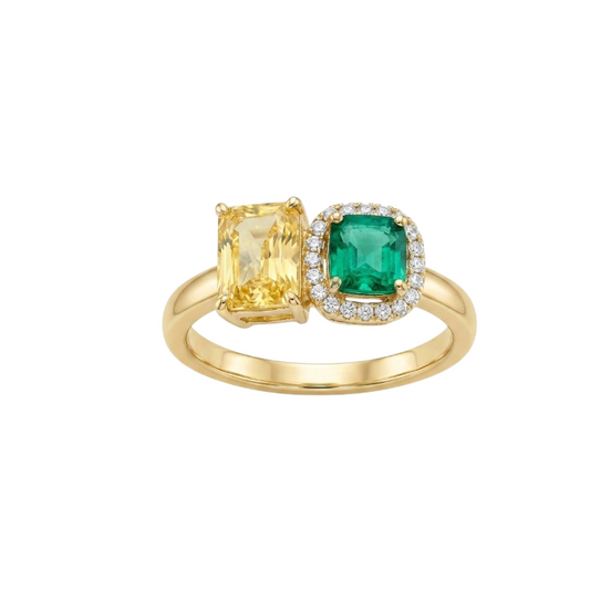 Anillo Esmeralda, Zafiro y Diamantes
