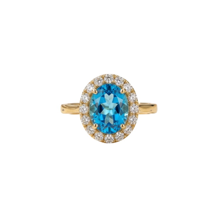 Anillo de Topazio y Diamante