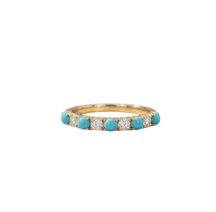 Anillo De Turquesa con Diamantes