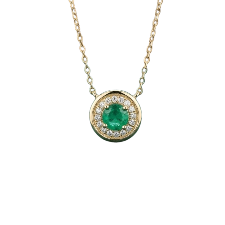 Collar de esmeralda con diamantes
