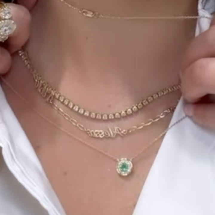 Collar de esmeralda con diamantes
