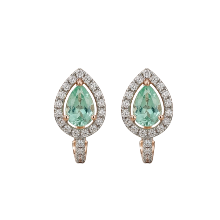 Aretes de esmeralda con diamantes