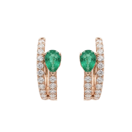 Aretes de esmeralda con diamantes
