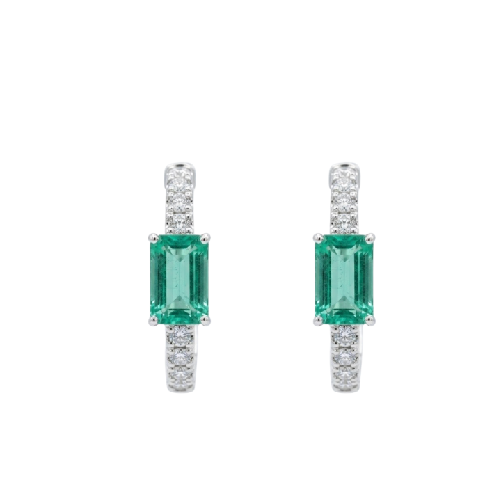 Aretes de esmeralda con diamantes