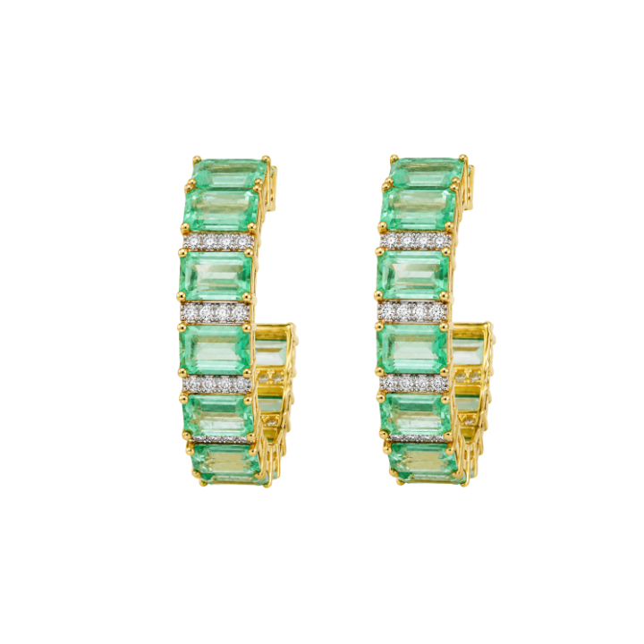 Aretes hoops de esmeralda