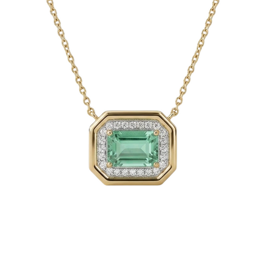 Collar de esmeralda con diamantes